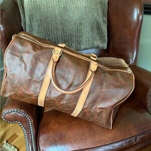 ETRO Lux Leather Paisley Print Duffel Bag